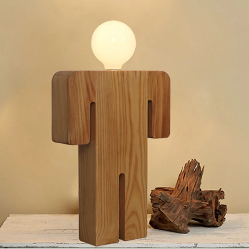 Современный дизайн Настольный светильник для мальчиков и девочек деревянная