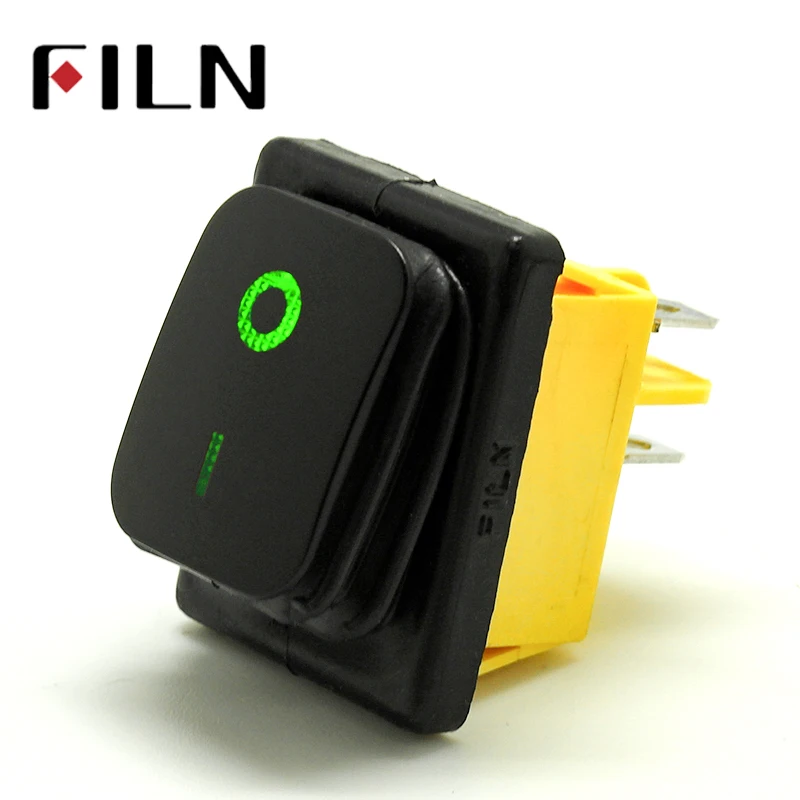 30A/250V 16A/250V тяжелой нагрузке 4 pin t85 герметичный водонепроницаемый включения выключения кулисный переключатель со светодиодной подсветкой 12V 24V 110V 220V 380V черная покраска