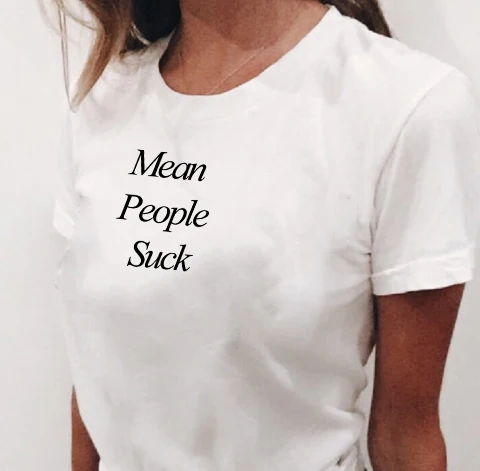 Футболка с надписью Mean People Suck Quote, летняя модная футболка «лозунг tumblr», Забавные футболки, эстетическая розовая футболка, повседневные топы для девочек