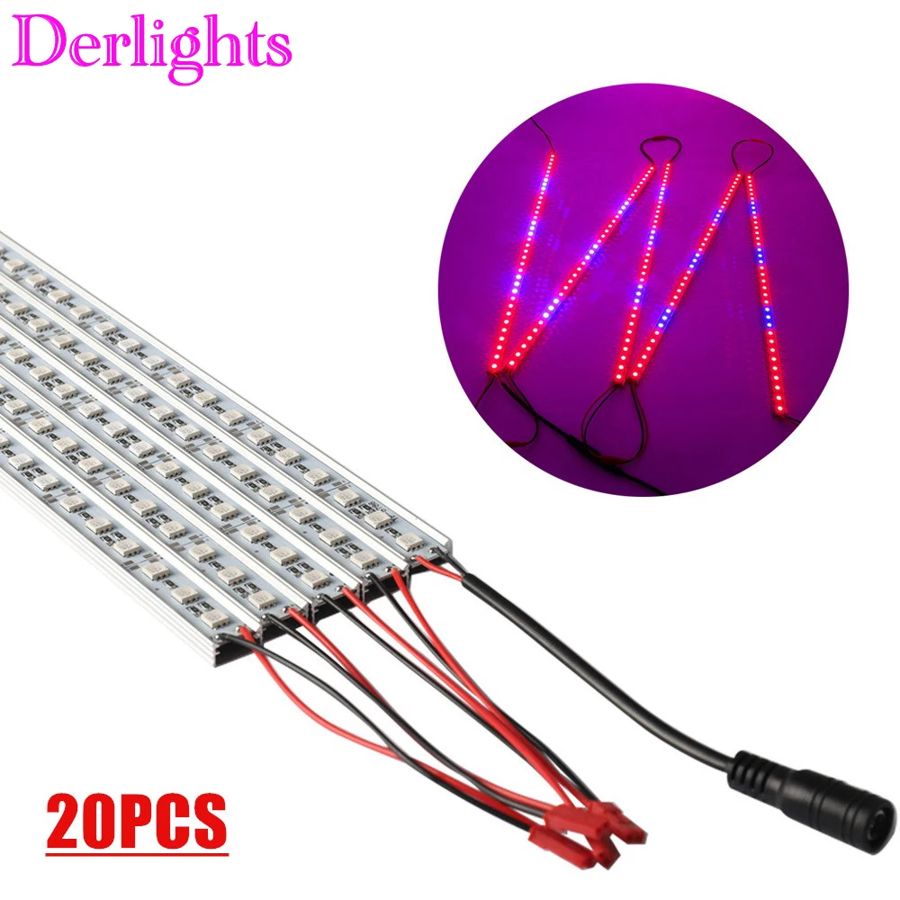 20 шт. светодиодный светильник для выращивания 10 Вт DC12V SMD5050 светодиодная лента светильник для растений для комнатных теплиц цветение растений и гидропоники системы