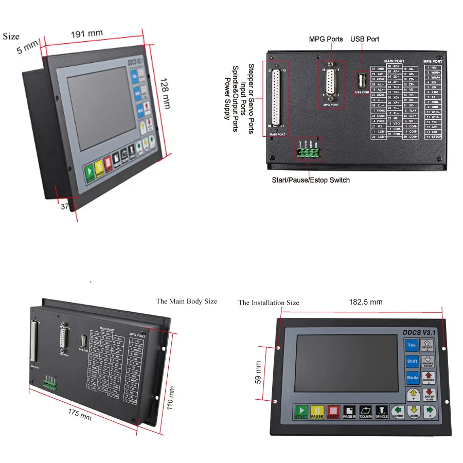 ЧПУ mach3 USB 4 осевой комплект шт. драйвер M542C + DDCS V3.1 контроллер источник