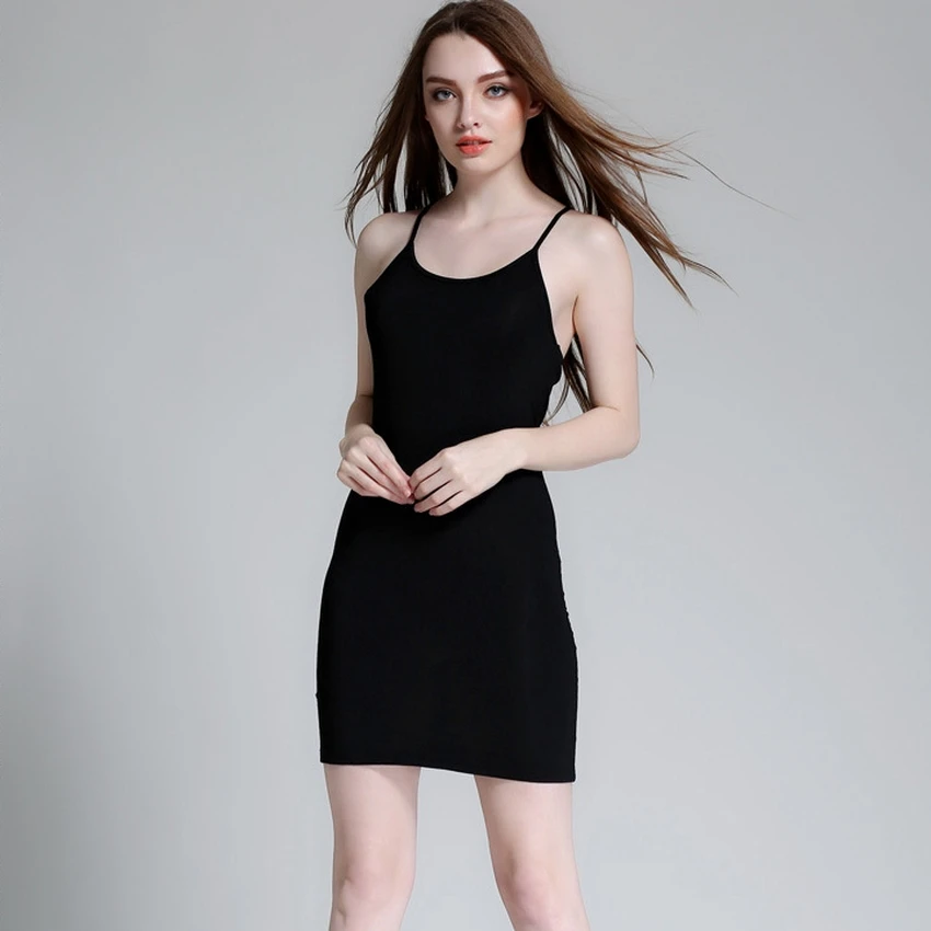 Lining dress suspenders solid elastic base lined under dresses beach plus size Slips Loose casual XL-4XL |