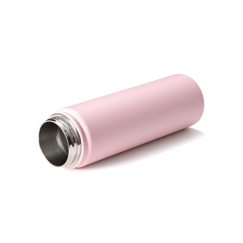 pink Спортивная бутылка для воды с широким горлышком с двойными стенками из нержавеющей стали с вакуумной изоляцией, уличная бутылка для напитков, сохраняющая долгий Мороз/горячее предложение - Цвет: pink