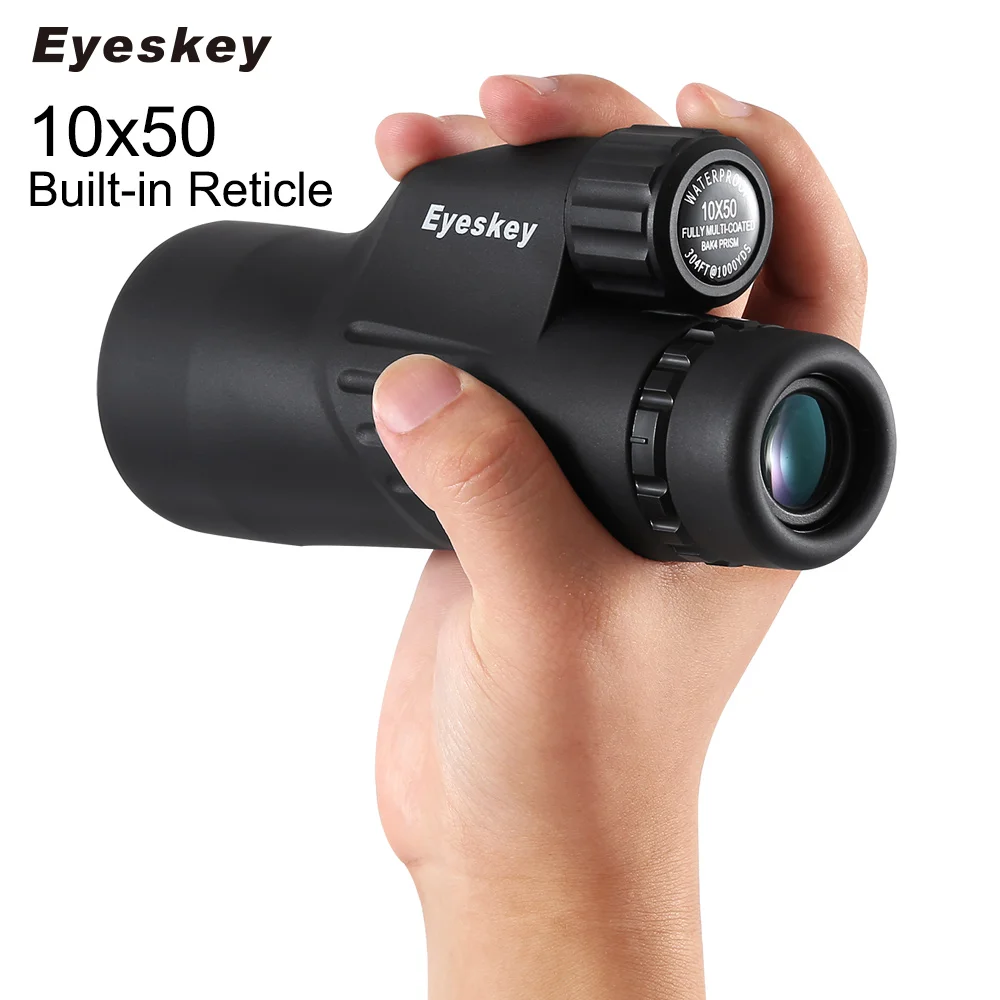 

Eyeskey HD Black BAK4 FMC Optics Portable Waterproof Nitrogen 10x50 Zoom Monocular Binocular Telescope for Hunting Outdoor Trip