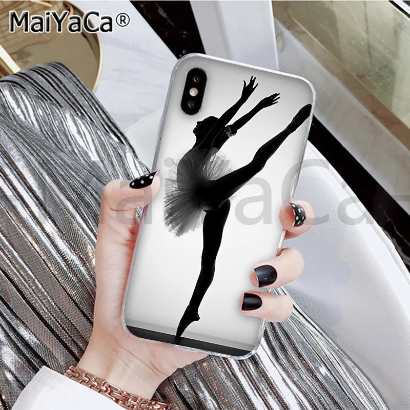 MaiYaCa балерина девушка танцы черный ТПУ чехол для телефона iphone 11 pro 6S 6plus 7plus 8 8Plus X Xs MAX 5S XR