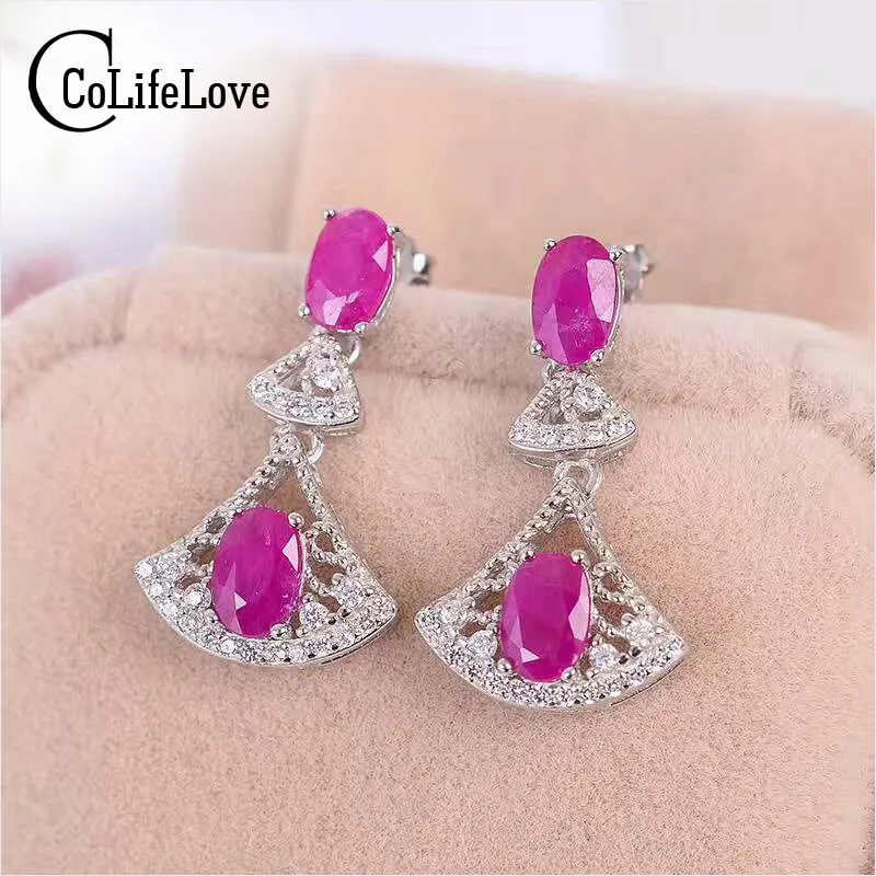 Модный Рубин Серьги для вечерние 4 шт. Природный Африканский рубиновые серьги