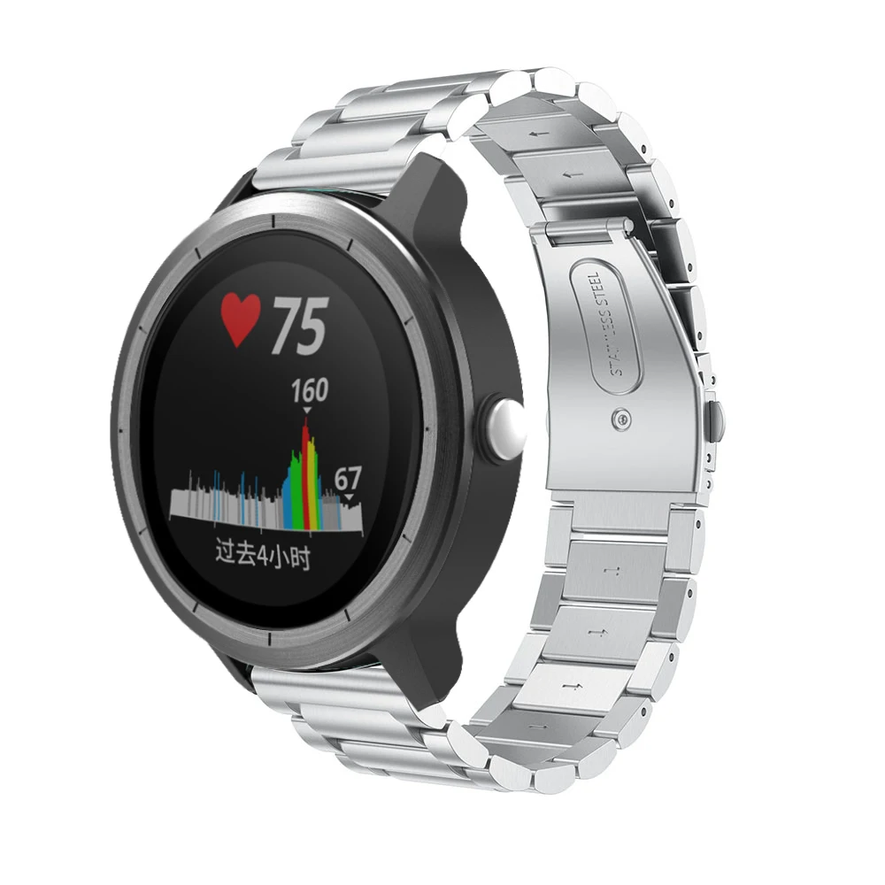 Новый металлический сменный ремешок из нержавеющей стали для Garmin Vivoactive 3