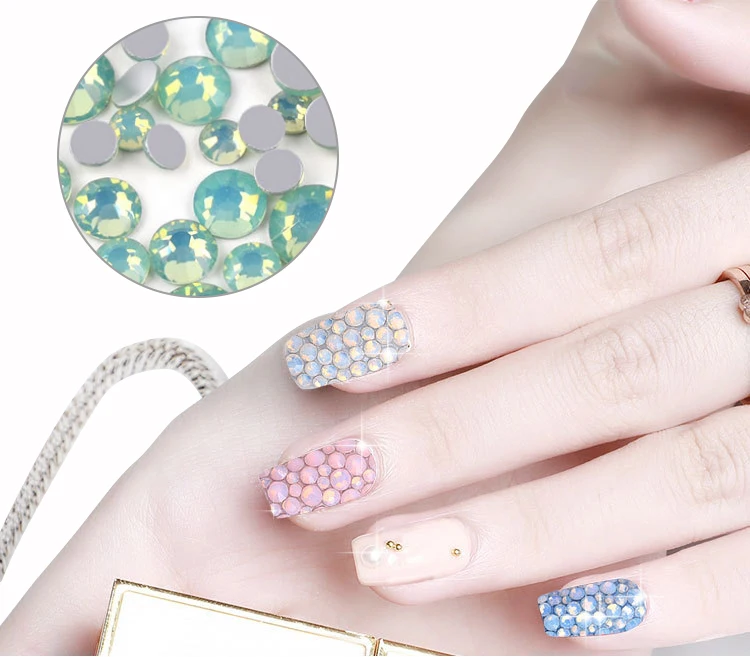 1 пакета(ов) белый опаловые Стразы для ногтей розовый Flaback Кристалл Rhinestone