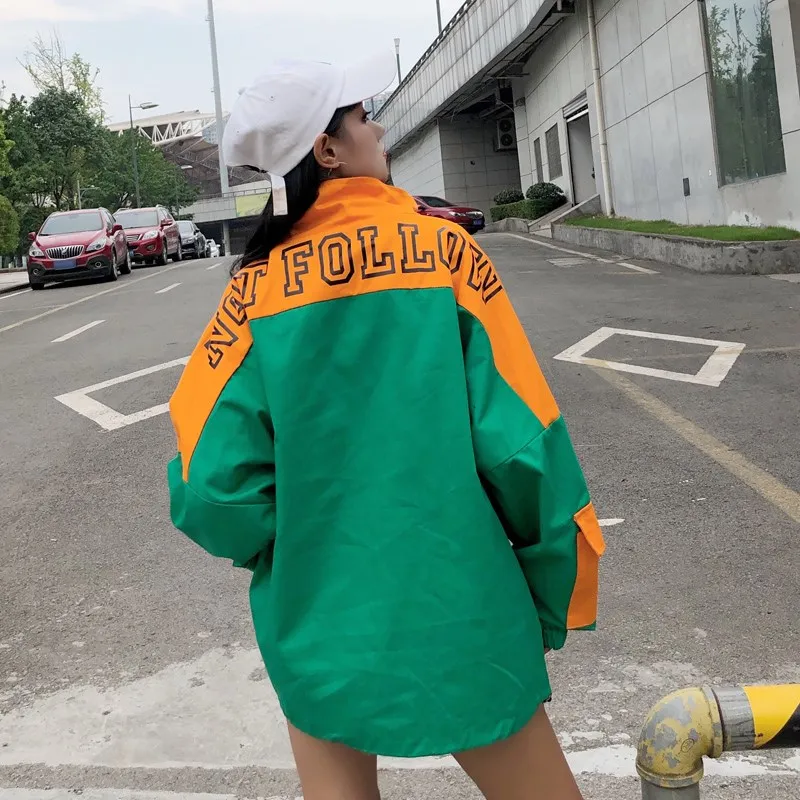 Весенне-осеннее новое пальто в Корейском стиле bf Harajuku свободная цветная куртка