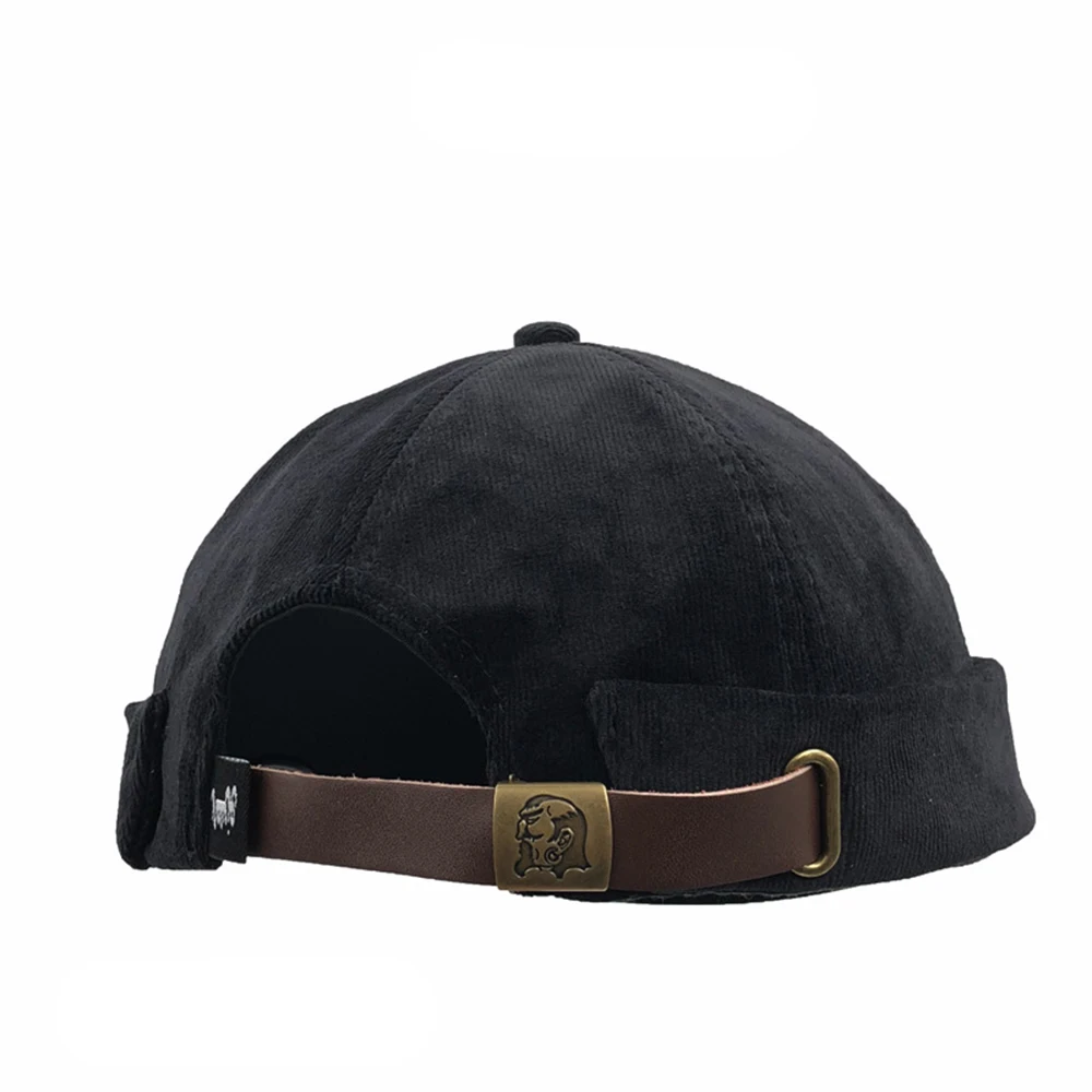 Unisex Casual Outdoor Warm Cap Cotton Beanies Corduroy Adjustable French Brimless Hat Retro Skullcap Sailor | Аксессуары для
