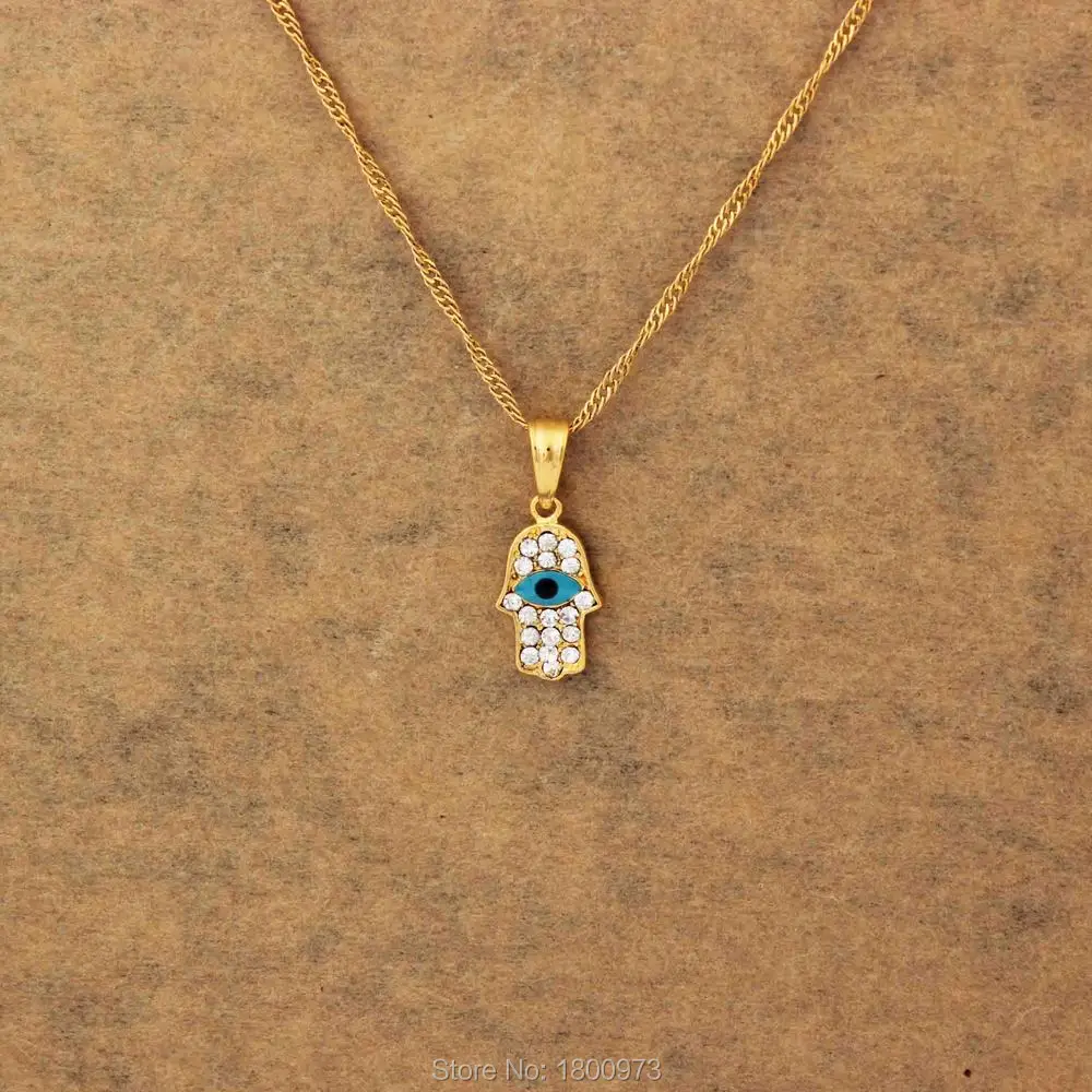 Ручной кулон Hamsa ожерелья для женщин. Золотые турецкие глаза злых глаз