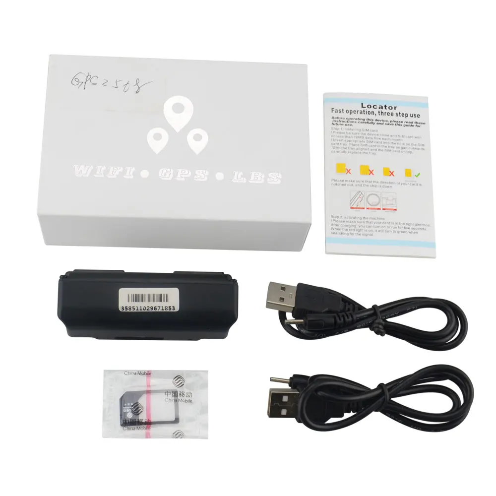 Black with box Супер Мини WiFi gps трекер с магнитом для детских домашних животных кошка автомобиль персональное использование с бесплатным точным отслеживанием в реальном времени и приложением - Цвет: Black with box