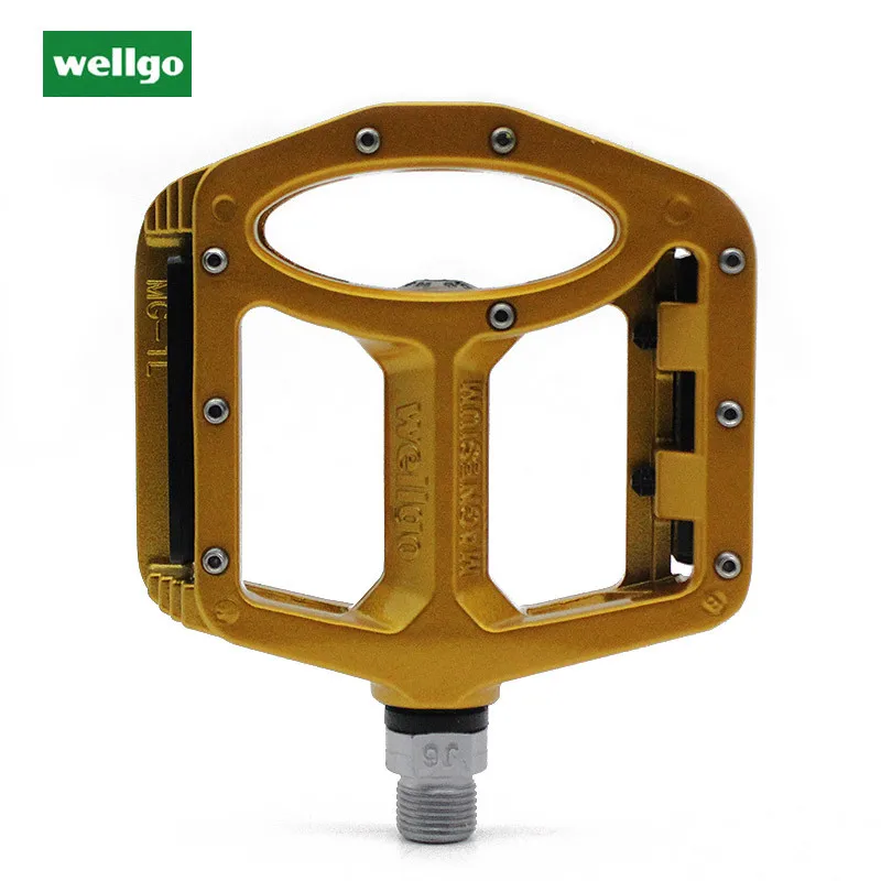 MG-1 Golden a pair Wellgo MG1 MG-1 Подшипник педали магния Ось шпинделя Горный BMX mtb велосипед Платформа Педали велосипед педаль детали велосипеда - Цвет: MG-1 Golden a pair