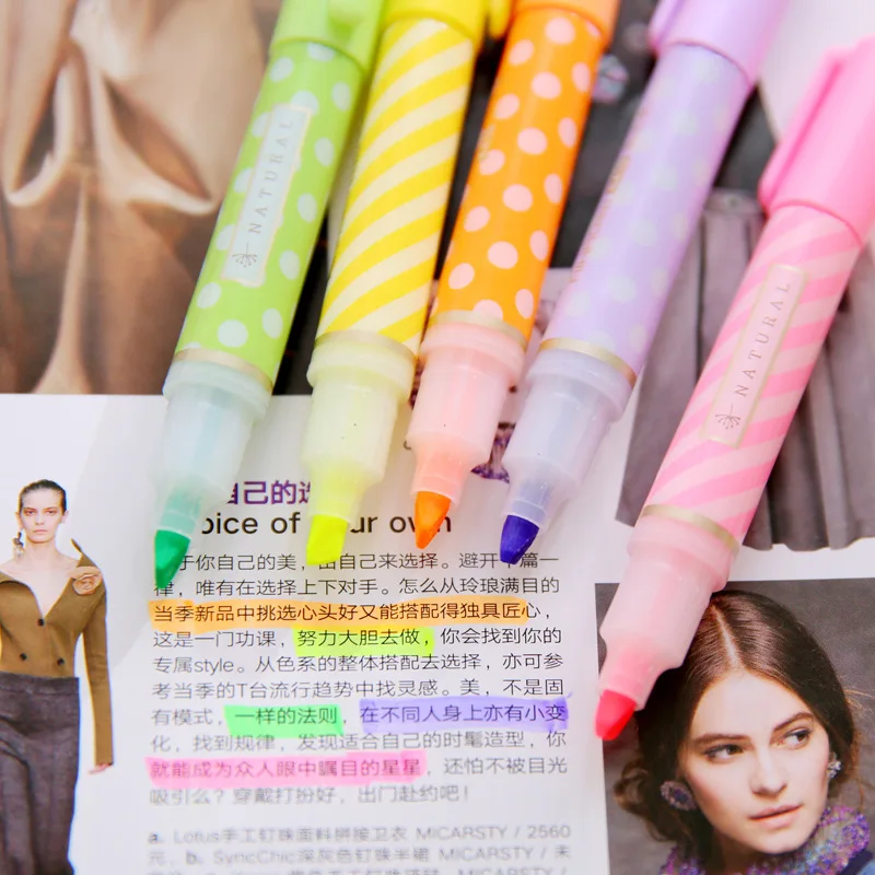 Каваи-маркеры в горошек 6 шт./компл. | Канцтовары для офиса и дома