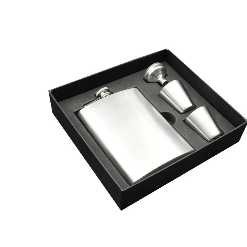 2018 Bpa free 8oz whisky Imprint liquor flagon cccp Stainless steel Glossy face alcohol hip flask SET with BLACK gift box | Дом и сад