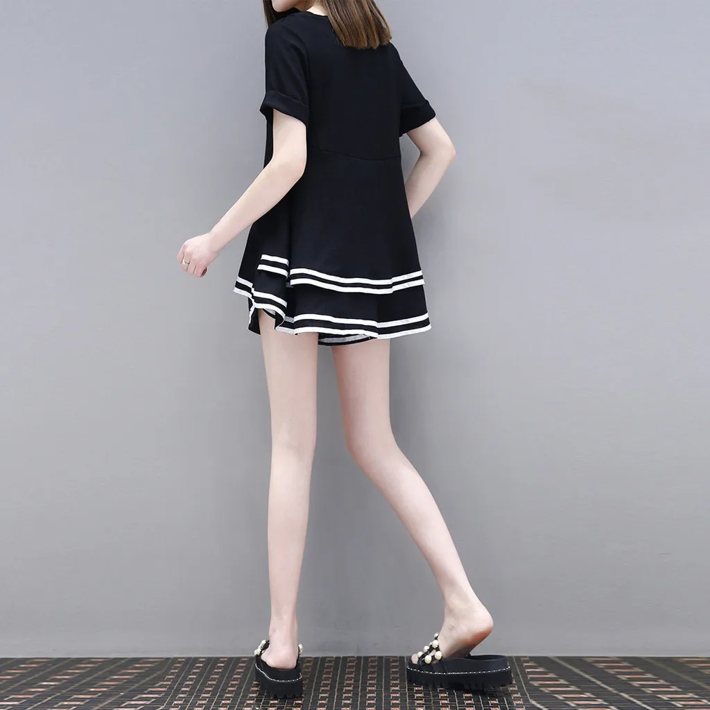 Fashion Women Two Piece Sets Sport Ruffle Pants Set Suit Summer Daily Clothing Solid Casual Blouse Tops Shirt костюм женский |