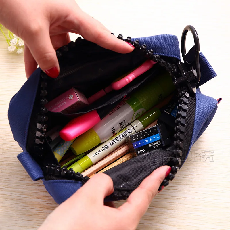 1 шт./лот милый классический 3 цветный холщовый вместительный пенал и для