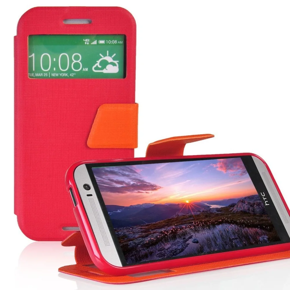 Кожаный чехол-книжка с двойным окошком обзора 610 для htc Desire 610, чехол для мобильного телефона htc Desire