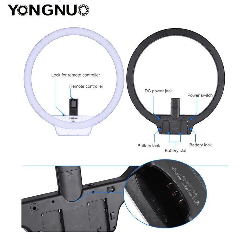 YongNuo YN608 светодиодный студийный кольцевой светильник Selfei 5500 K беспроводной пульт