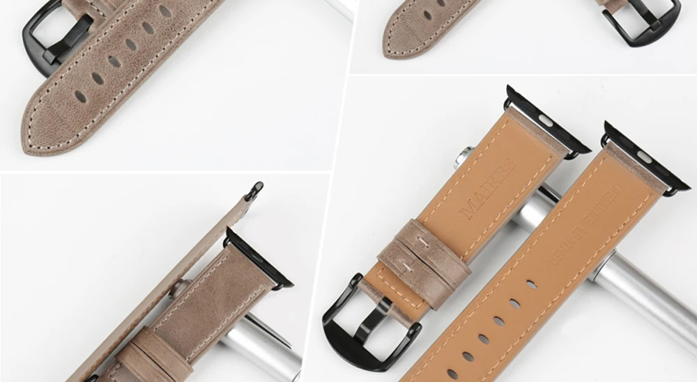 MAIKES специальные кожаные ремешки для часов Apple Watch Band 44 мм 40 мм/42 мм 38 мм серия 4 3 2 1 iWatch для ремешок для часов аpple
