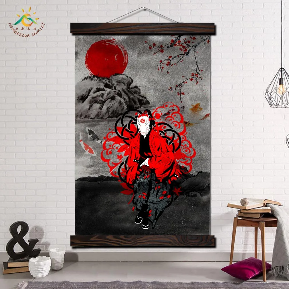 

Japan Samurai Bushido Modern Wall Art Print Pop Art Picture And Poster Hanging Scroll Canvas Painting Picture Home Decoration