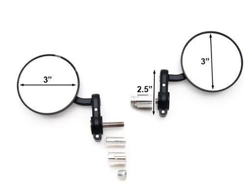 Motorcycle Mirror Black Round Billet Bar End Mirrors 7/8&quot Rearview For Harley Honda Suzuki Triumph Cafe Racer | Автомобили и