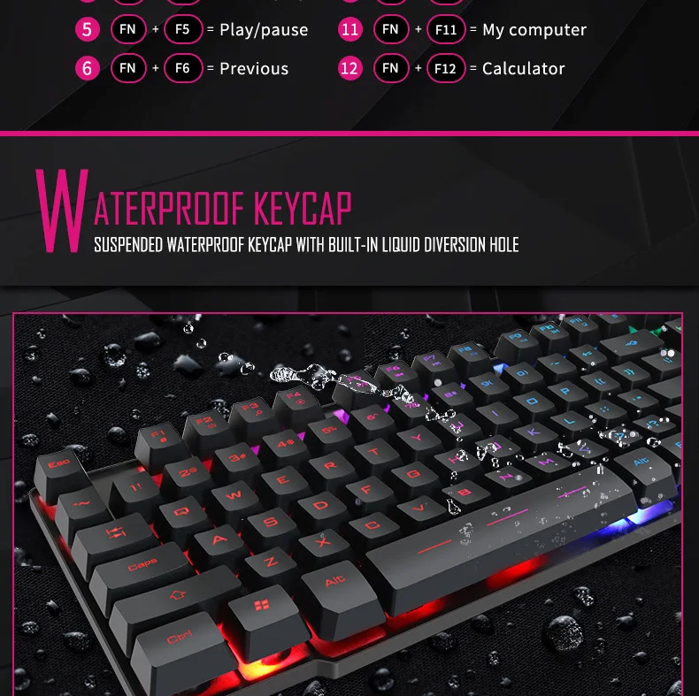 IMice игровая механическая клавиатура с подсветкой и подсветкой RGB Gamer для компьютера, ПК, ноутбука, светодиодный ключ, крышка s