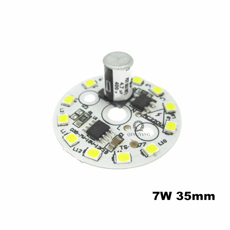AC220V без мерцания 5 Вт 7 Вт 9 Вт 12 Вт 15 Вт ламповая пластина SMD2835 белый светильник с интеллектуальным IC светодиодный светильник