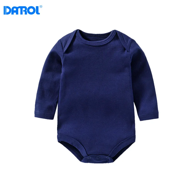 DANROL/однотонные хлопковые боди для маленьких мальчиков и девочек; нижнее белье с длинными рукавами для новорожденных; удобное боди для младенцев; 14 цветов - Цвет: 14