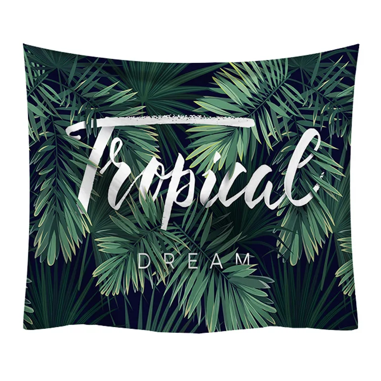 Настенный гобелен с изображением зеленых растений единорога шлифовальная