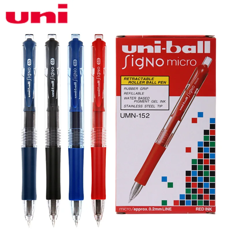 6 шт/лот Mitsubishi Uniball UMN-152 Signo гелевая ручка 0,5 мм черный/синий/красный/синий черный удобный держатель для письма