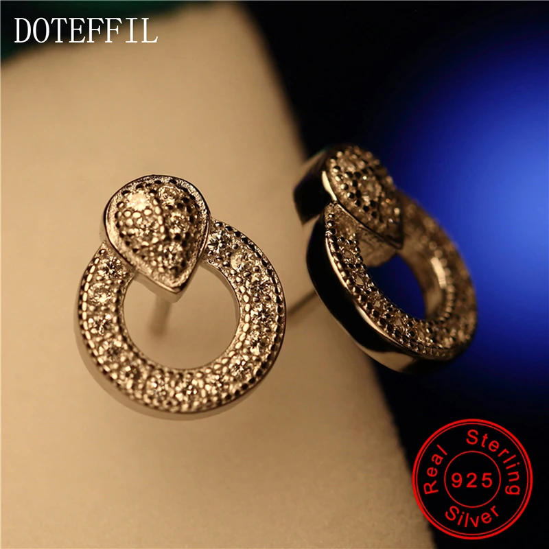 Женские серьги гвоздики из серебра 2020 пробы с фианитом|studs for women|crystal studfashion stud