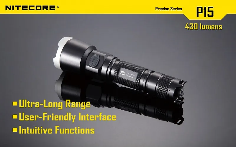 NITECORE P15 точные CREE XP-G2 430-люмен светодиодный фонарик Фонарь для самозащиты с NL1823 батареи и F1 chagrer