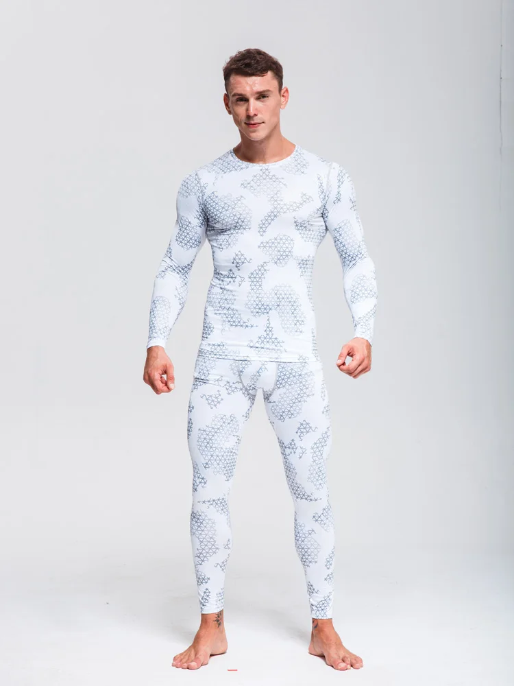 thermal underwear 5 Термобелье мужское зимнее камуфляжное Спортивное Велосипедное нижнее белье базовый слой Мужской комплект для тренировки компрессионное термобелье Рашгард мужской - Цвет: thermal underwear 5