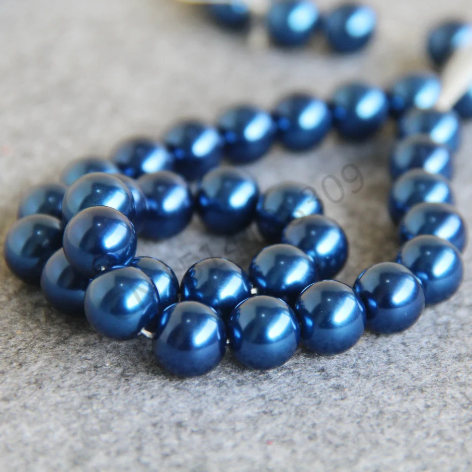 Бусины из жемчуга и ракушки темно синего цвета 4 14 мм|pearl beads|designer beadsshell pearl beads |