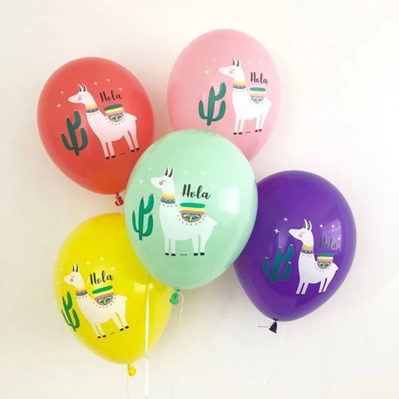 Многоцветный Альпака ламы латексные шарики для свадебного украшения с днем