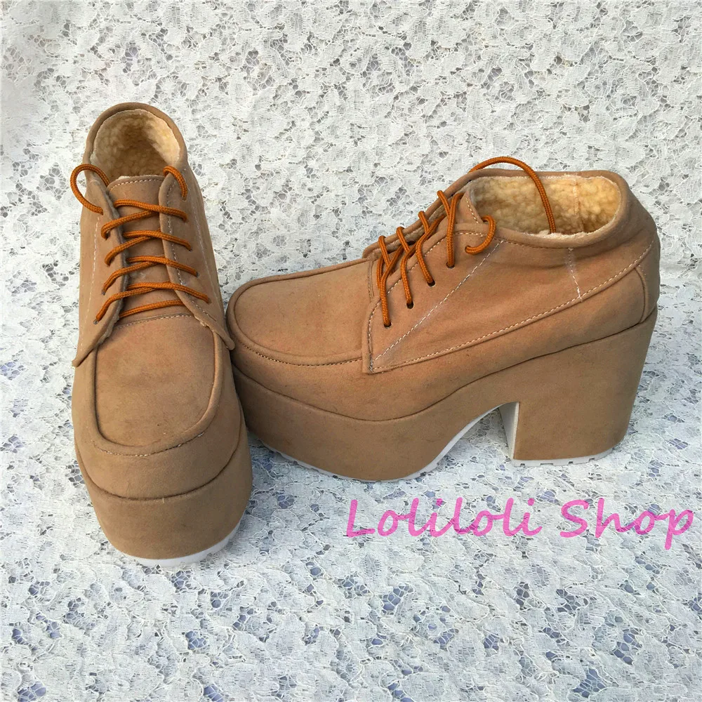 Туфли принцессы sweet lolita Loliloliyoyo antaina с японским дизайном коричневые туфли из флока