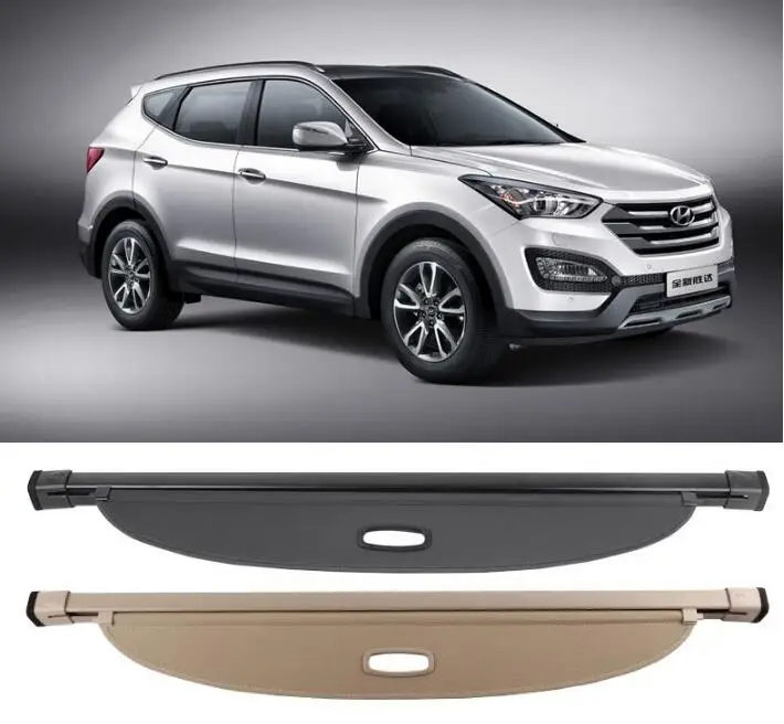 Защитный чехол для багажника Hyundai Santa Fe IX45 2013 2014 2015 2016 2017 2018 (черный бежевый)|Задние