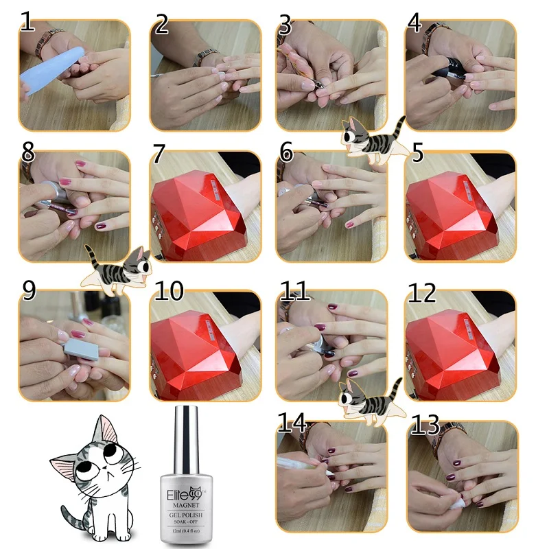 Elite99 12ml Cat Eye Gel Nail Polish Soak Off Magnetic UV Gel Varnish Nail Art Manicure Gel Semi Permanent 3D Effect Gel Lacquer