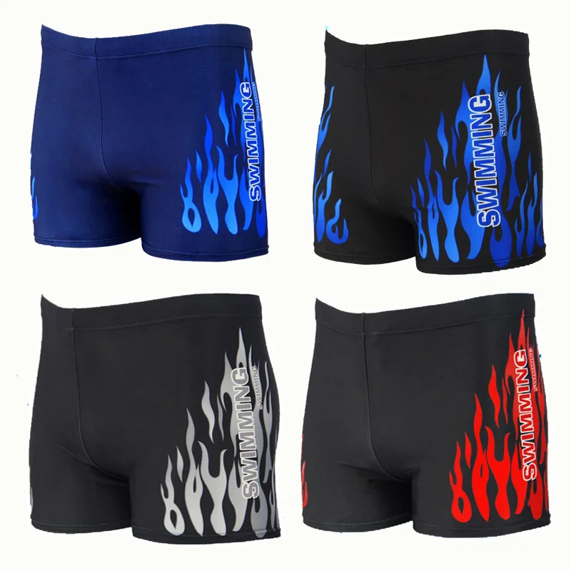 Men Swimwear Swimsuit Mens Swim Shorts Bathing Suit Swimming Pool Trunks Beach Briefs Flame Boxer Badpak maillot de bain homme