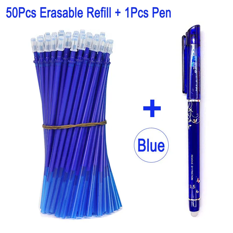 50 шт./компл. 0 5 мм стираемая гелевая ручка стержень для пополнения Волшебная синие