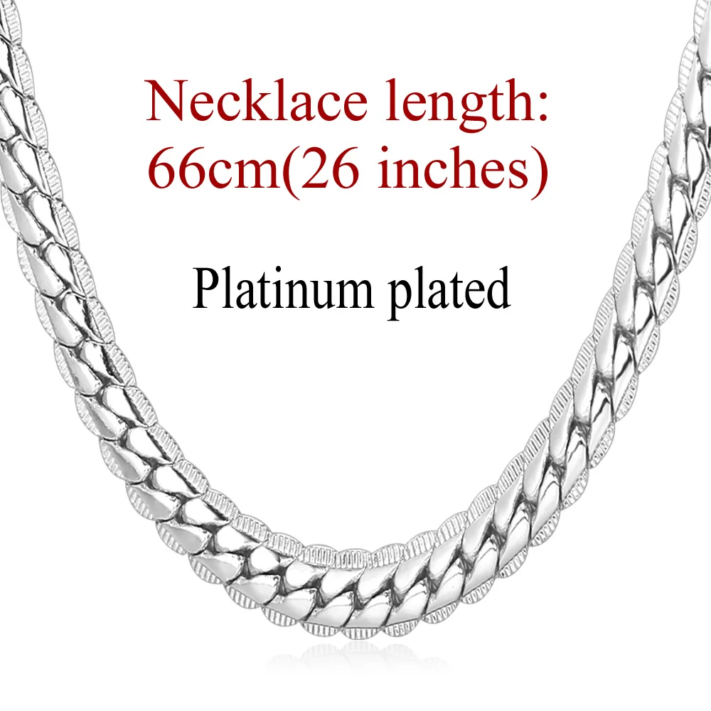 platinum plated 26in Мужское ожерелье в стиле панк, Черное золото, кубинское ожерелье s, мужское Ожерелье t, ювелирные изделия N739G - Окраска металла: platinum plated 26in