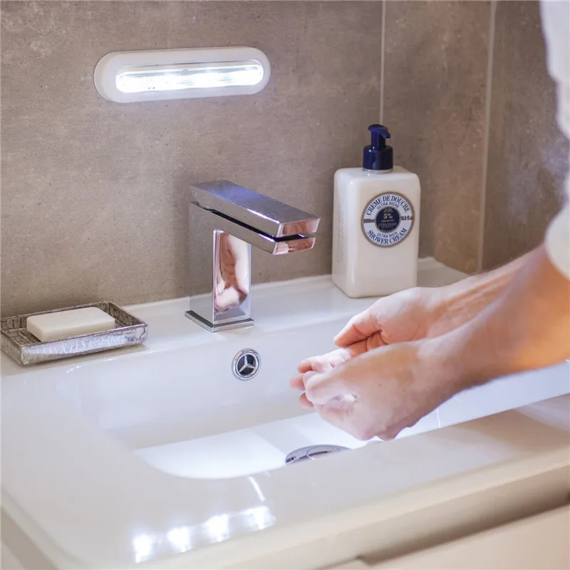 Батарея приведенный в действие светодиодный сенсорный Сенсор ночной Светильник