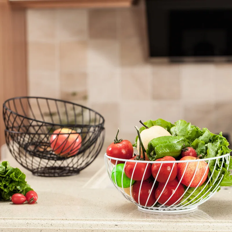 Железная корзина для фруктов Столешница Корзина и овощей дисплей стенд