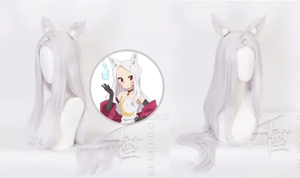 Черный Sewayaki Kitsune no Senko-san White Senko Аниме Костюм для косплея парик+ дорожка+ шапка - Цвет: Черный