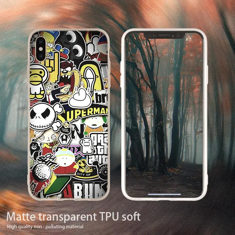 2 soft case Граффити обои Мягкий силиконовый чехол для телефона чехол для iPhone 11 Pro 7 8 Plus XR XS Max 4 5 5S SE 6 6s чехол Funda Etui чехол s - Цвет: 2 soft case