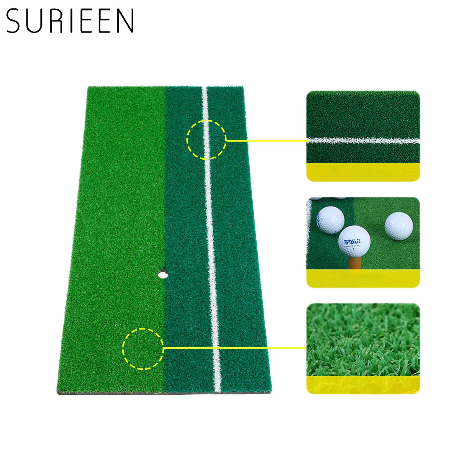 SURIEEN коврик для гольфа 60x30 см 12x24 &quotтравы нейлона Оксфорд футболка держатель