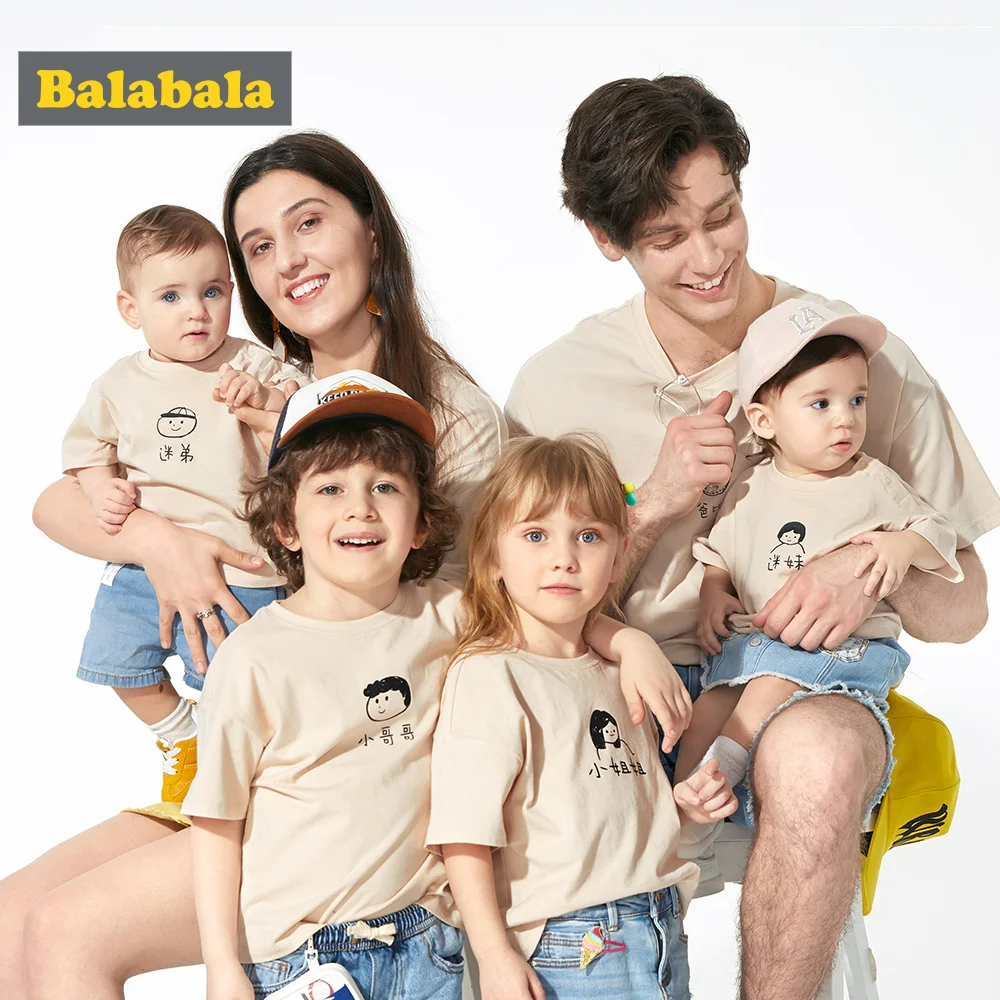 BalabalaChildren футболка с короткими рукавами для мальчиков и девочек хлопок лето 2019