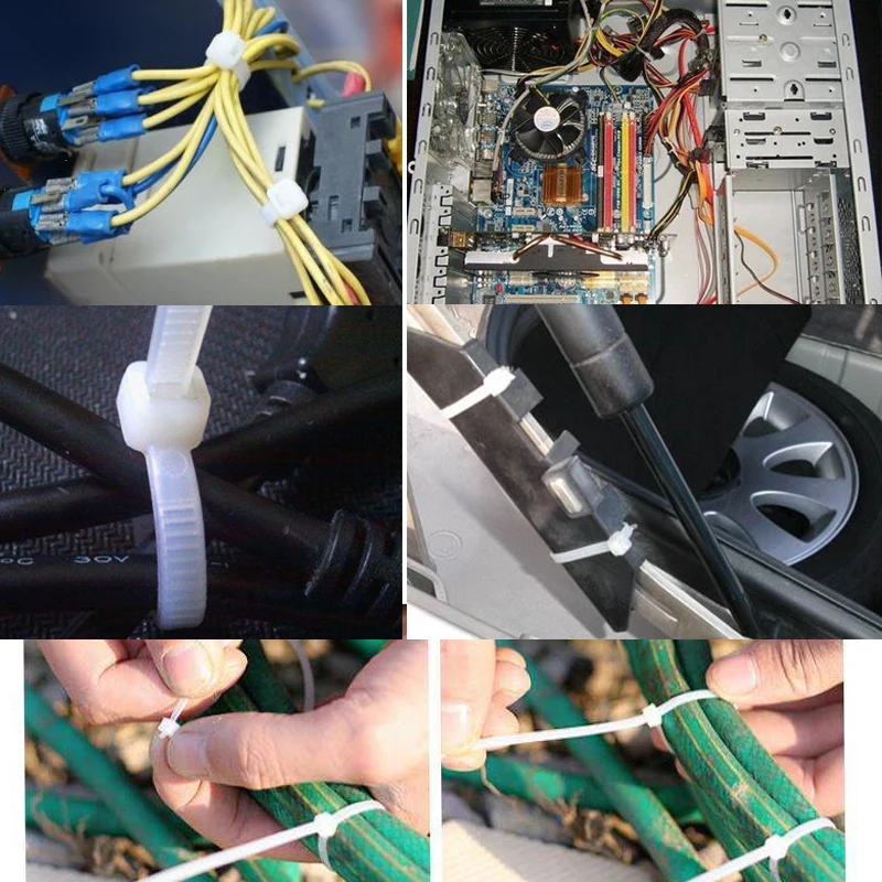 100pcs Nylon Cable Ties 3*100 Plastic Wire Zip Self-locking Material 66 | Обустройство дома