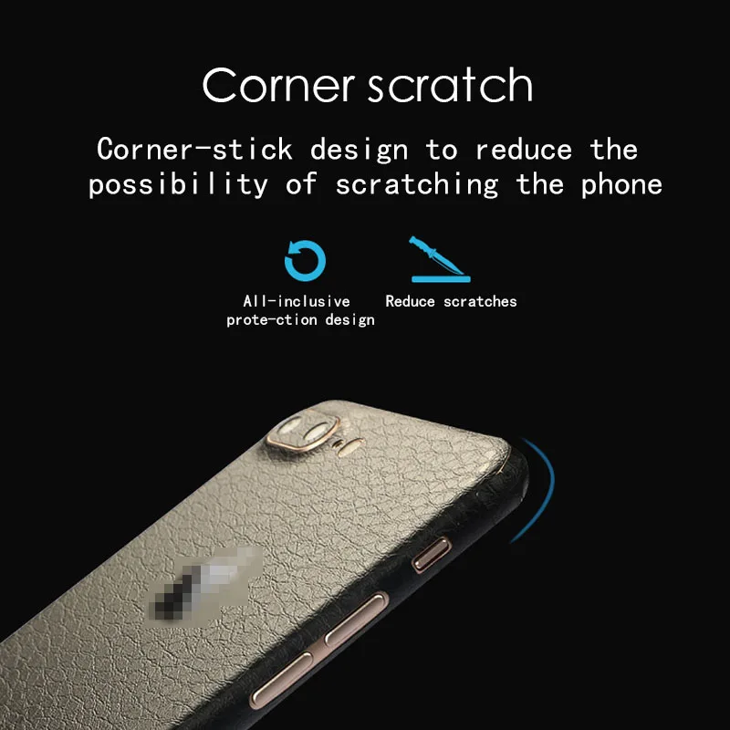 Кожаная наклейка с узором для iPhone 6, 6 S, 7, 8 Plus, X, задняя пленка, тонкая защитная крышка, задняя декоративная наклейка